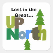Sticker Carré Perdu dans le Grand Nord (Devant)