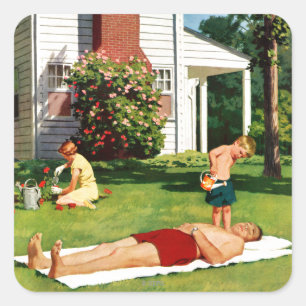 Sticker Carré Père de l'arrosage