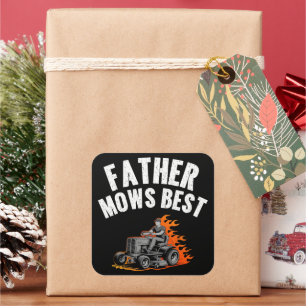 Sticker Carré Père Mows Meilleur Amusant Papa Feu Feu Flamme Pel