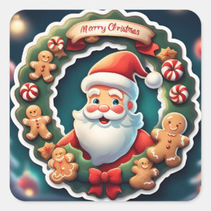 Sticker Carré Père Noël