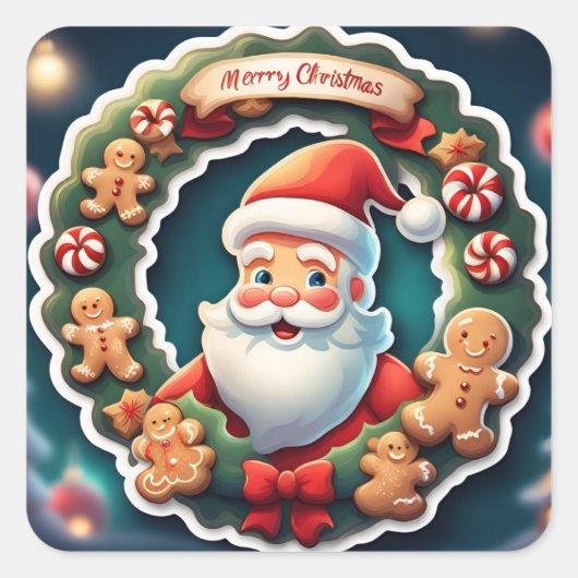 Sticker Carré Père Noël (Devant)