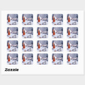 Sticker Carré Père Noël (Feuille)