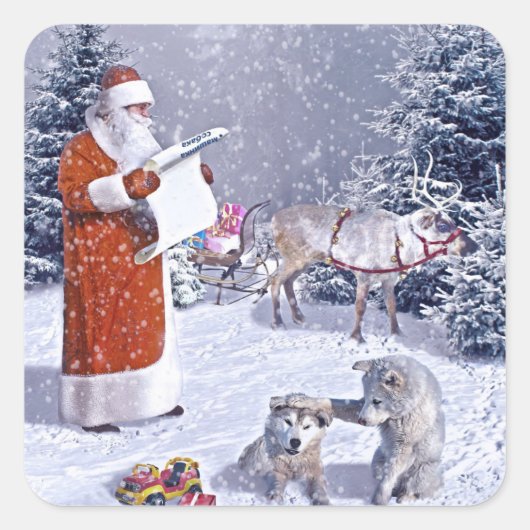 Sticker Carré Père Noël (Devant)