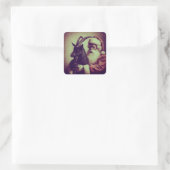Sticker Carré Père Noël avec chèvre Retro Black Phillip (Sac)