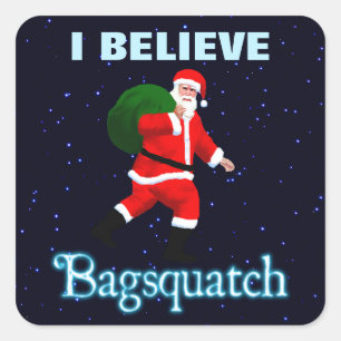 Sticker Carré Père Noël - Bagsquatch