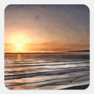 Sticker Carré Père Noël Cruz Coucher de soleil