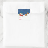 Sticker Carré Père Noël Dans Son Sleigh (Sac)