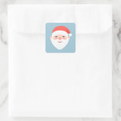 Sticker Carré Père Noël de Noël en bleu clair (Sac)