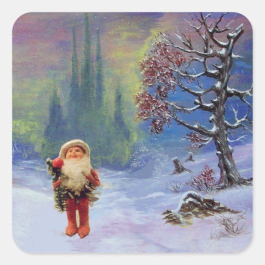 STICKER CARRÉ PÈRE NOËL DES GNOMES (Devant)