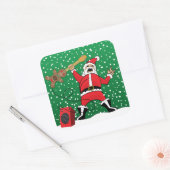 Sticker Carré Père Noël en métal lourd (Enveloppe)