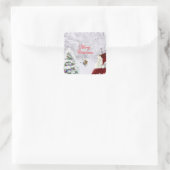 Sticker Carré Père Noël et Reindeer (Sac)