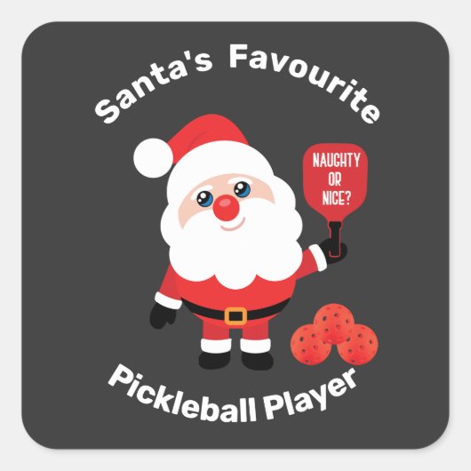 Sticker Carré 🎅 Père Noël Favori Pickleball player (Devant)