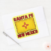 Sticker Carré Père Noël Fe, Nouveau-Mexique (Enveloppe)