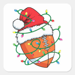 Sticker Carré Père Noël Football Sports Ball Hommes garçons Noël