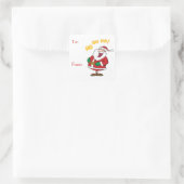 Sticker Carré Père Noël Ho Ho Ho Ho ! (Sac)
