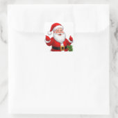 Sticker Carré Père Noël joyeux (Sac)