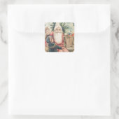 Sticker Carré Père Noël Joyeux Noël (Sac)