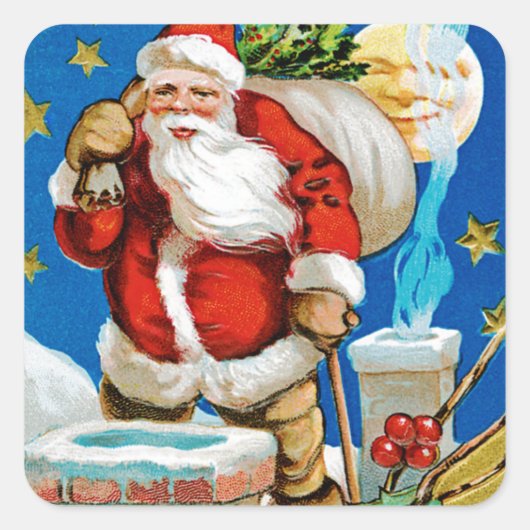 Sticker Carré Père Noël Moon (Devant)