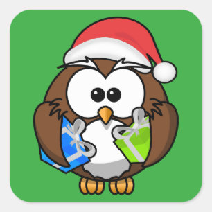 STICKER CARRÉ PÈRE NOËL OWL