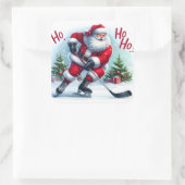 Sticker Carré Père Noël Patinage sur glace pour Noël Cheer (Sac)