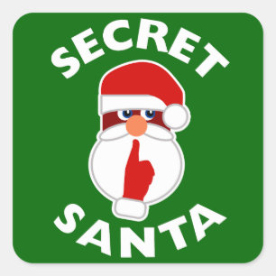 Sticker Carré Père Noël secret