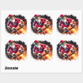 Sticker Carré Père Noël Skateboard Tricks à l'extérieur (Feuille)