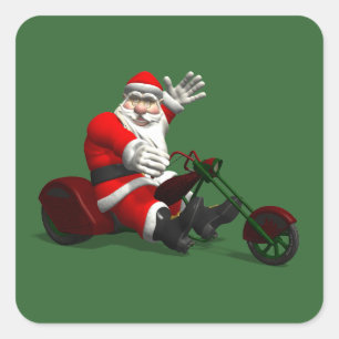 Sticker Carré Père Noël sur trike