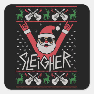 Sticker Carré Père Noël tueur de Noël Rock n Roll Sweat sale