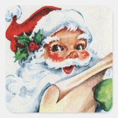Sticker Carré Père Noël vintage (Devant)