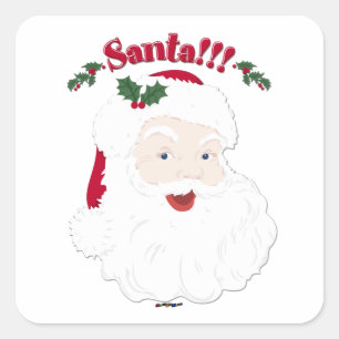 Sticker Carré PÈRE NOËL ! Vintage style Noël Père Noël