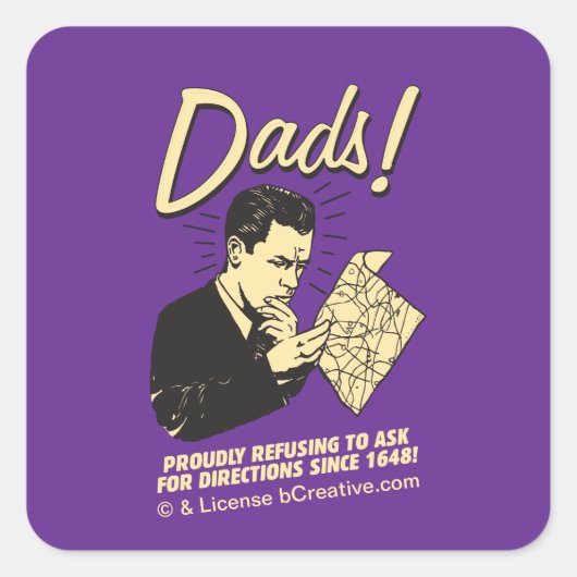 Sticker Carré Pères : Refus De Demander Des Instructions (Devant)