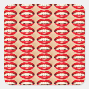 Sticker Carré Perfect Smile Femme Fatale Pop-art