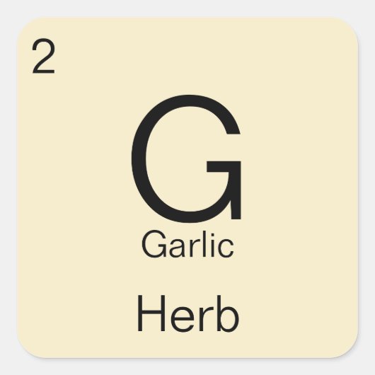 Sticker Carré Periodic Table Herb & Spice Label (Devant)