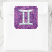 Sticker Carré Perle comme Gemini Zodiac Symbole Camouflage numér (Sac)