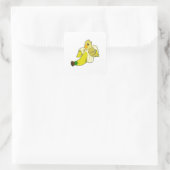 Sticker Carré Perroquet avec banane (Sac)