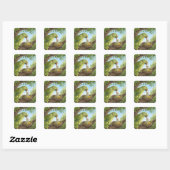 Sticker Carré Perroquet avec jeunes (Feuille)