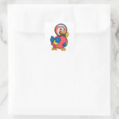 Sticker Carré Perroquet avec verre de nivellement (Sac)