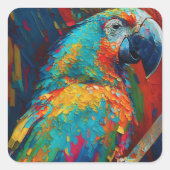 Sticker Carré Perroquet coloré Abstrait (Devant)