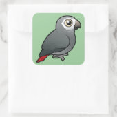 Sticker Carré Perroquet de gris africain de Timneh (Sac)
