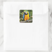 Sticker Carré Perroquet macaw exotique (Sac)