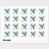 Sticker Carré Perroquet tropical (Feuille)