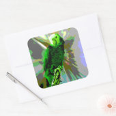 Sticker Carré Perroquet vert 6537 (Enveloppe)
