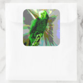 Sticker Carré Perroquet vert 6537 (Sac)