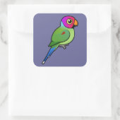 Sticker Carré Perruche à tête prune mâle (Sac)