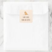 Sticker Carré Perruche de perroquet d'oiseaux précoces Citation  (Sac)