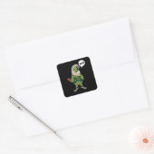 Sticker Carré Perruche verte Conure à jouet vert (Enveloppe)