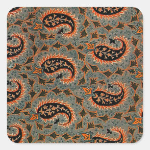 Sticker Carré Persan Oriental, Motif Paisley Turc