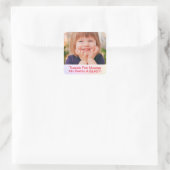 Sticker Carré Personalize Child's Photo, Thank You Message (Sac)