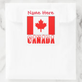 Sticker Carré Personalized Canada Flag Name Square Labe (Sac)