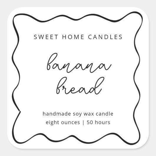Sticker Carré Personalized Candle Label, Fun & Whimsical (Devant)